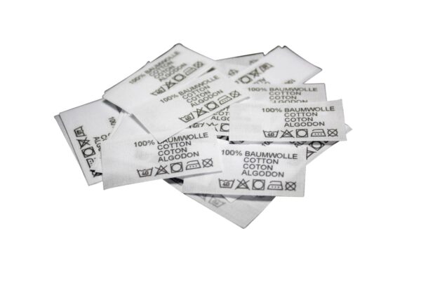 50 Textiletiketten 100% Baumwolle in 4 Sprachen 50 Textiletiketten 100% Baumwolle in 4 Sprachen
