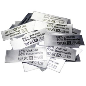 50 Textiletiketten 50% Viskose 50% Baumwolle