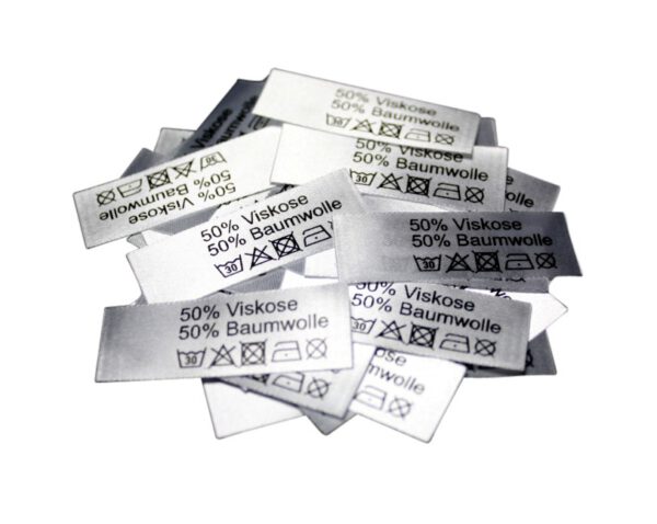 50 Textiletiketten 50% Viskose 50% Baumwolle
