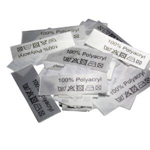 50 Textiletiketten 100% Polyacryl