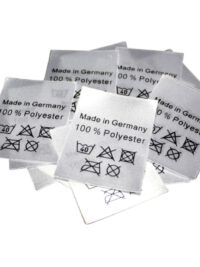 25 Textiletiketten 100% Polyester Made in Germany