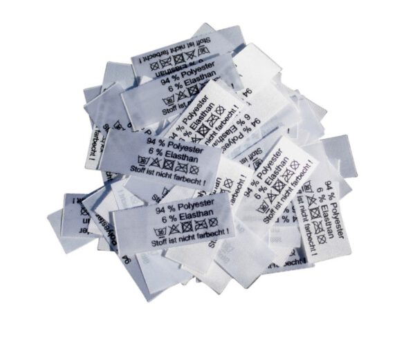 50 Textiletiketten 94% Polyester 6% Elasthan