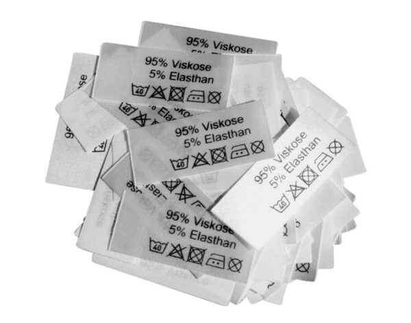 50 Textiletiketten 95% Viskose 5% Elasthan