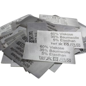 50 Textiletiketten 60% Viskose 35% Baumwolle 5% Elasthan