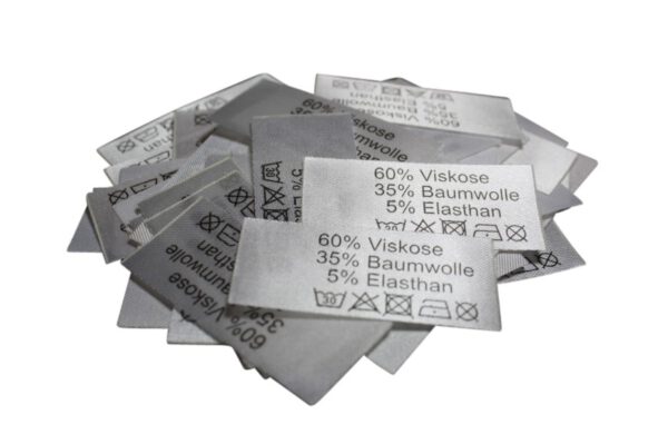 50 Textiletiketten 60% Viskose 35% Baumwolle 5% Elasthan