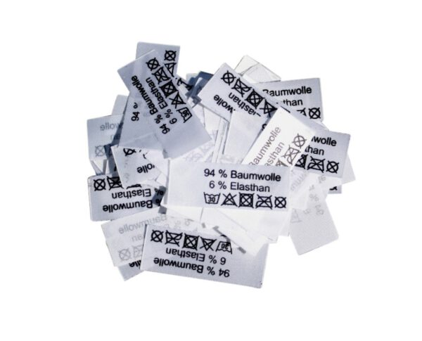 50 Textiletiketten 94% Baumwolle 6% Elasthan