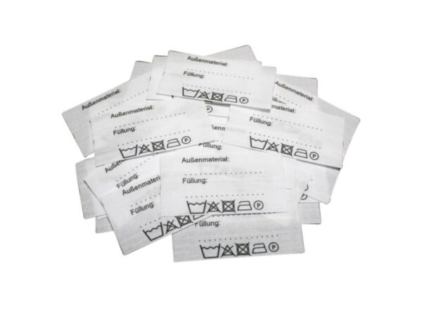25 Textiletiketten - Außenmaterial / Füllung