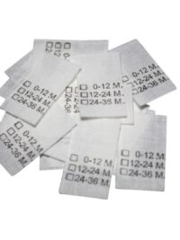 25 Textiletiketten Kindergrößen in Monatsangabe 25 Textiletiketten Kindergrößen in Monatsangabe