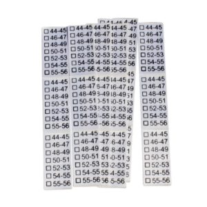 20 selbstklebende Textiletiketten Hutgrößen