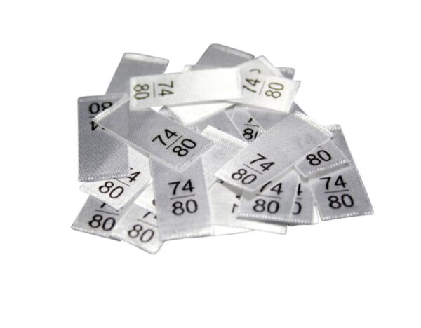 25 Textiletiketten - Größe 74/80