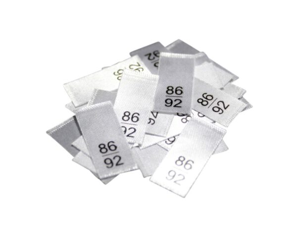 25 Textiletiketten - Größe 86/92