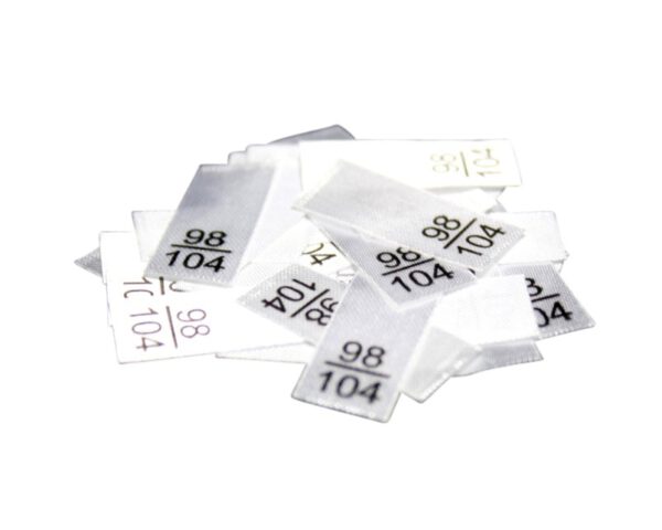 25 Textiletiketten - Größe 98/104