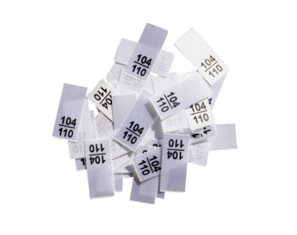 25 Textiletiketten - Größe 104/110