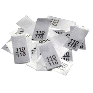 25 Textiletiketten - Größe 110/116