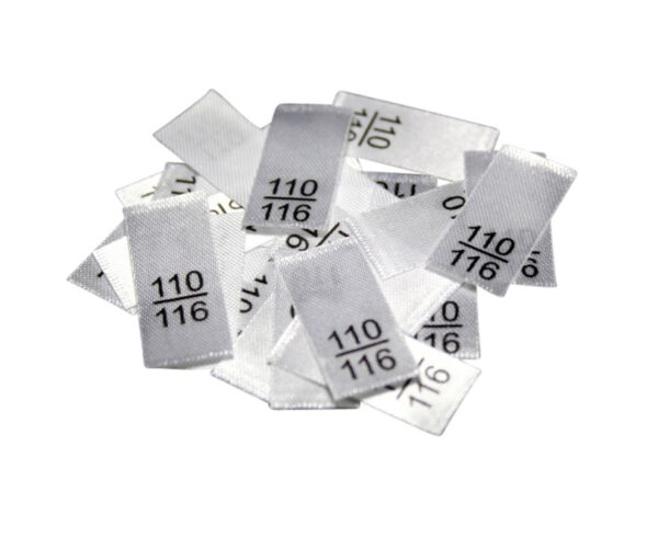 25 Textiletiketten - Größe 110/116