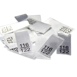 25 Textiletiketten - Größe 116/122