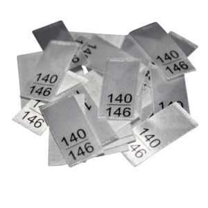 25 Textiletiketten - Größe 140/146