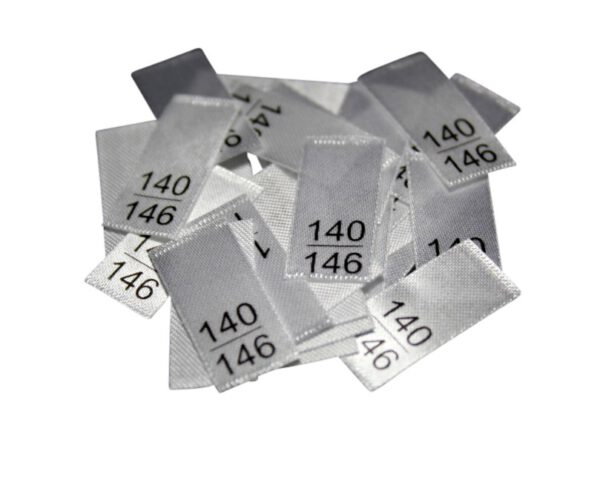 25 Textiletiketten - Größe 140/146