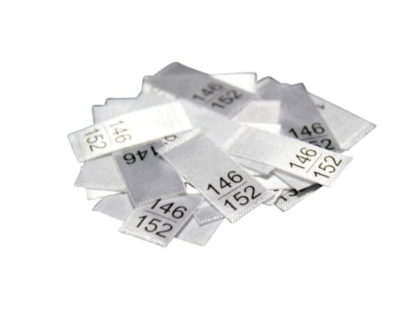 25 Textiletiketten - Größe 146/152