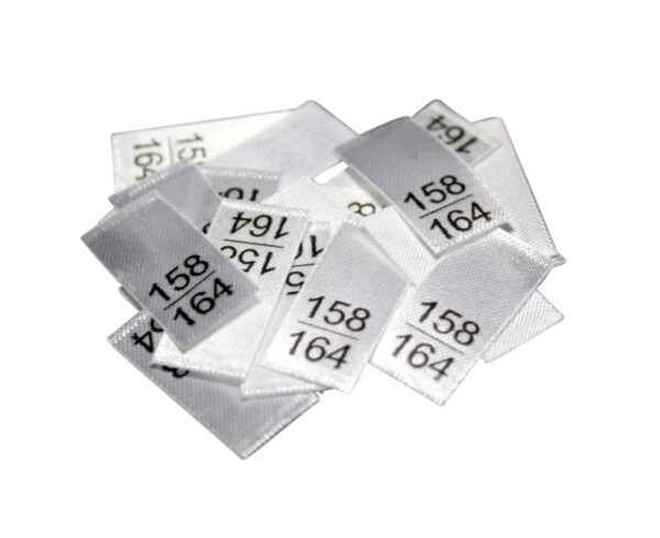 25 Textiletiketten - Größe 158/164