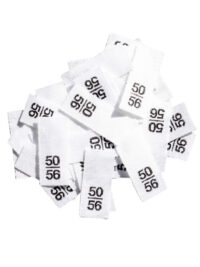 25 Textiletiketten - Größe 50/56 auf Mischband 25 Textiletiketten - Größe 50/56 auf Mischband