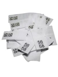 25 Textiletiketten - Größe 56/58 auf Mischband 25 Textiletiketten - Größe 56/58 auf Mischband