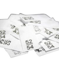 25 Textiletiketten - Größe 52/54 auf Mischband 25 Textiletiketten - Größe 52/54 auf Mischband