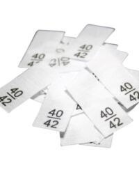 25 Textiletiketten - Größe 40/42 auf Mischband