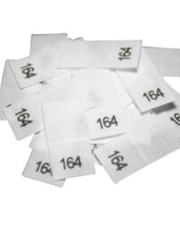 25 Textiletiketten - Größe 164 auf Mischband