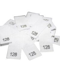 25 Textiletiketten - Größe 128 auf Mischband 25 Textiletiketten - Größe 128 auf Mischband