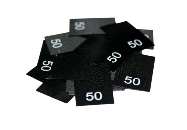 25 Textiletiketten - Größe 50