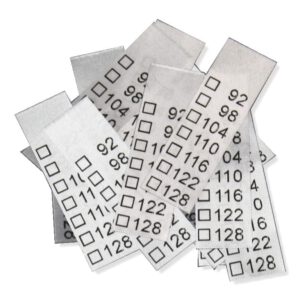 25 Textiletiketten Universal Kindergrößen 92-128"