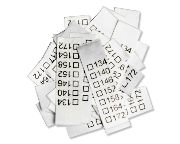 25 Textiletiketten Universal Kindergrößen 134-172 25 Textiletiketten Universal Kindergrößen 134-172