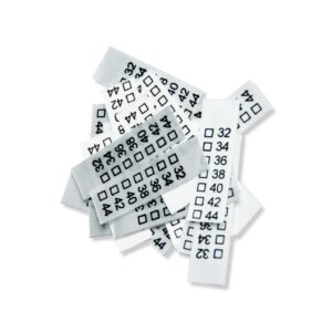 25 Textiletiketten Universal Damengrößen" 32-44"