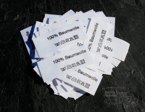 50 Textiletiketten 100% Baumwolle