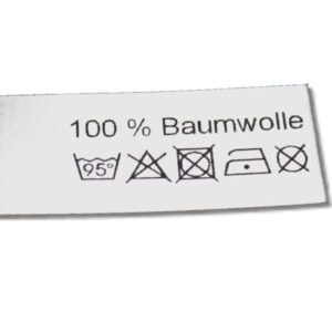 500 Textiletiketten mit Textaufdruck nach Wunsch