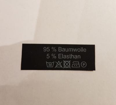 schwarzes Label mit weißem Aufdruck Baumwolle - Elasthan Restposten