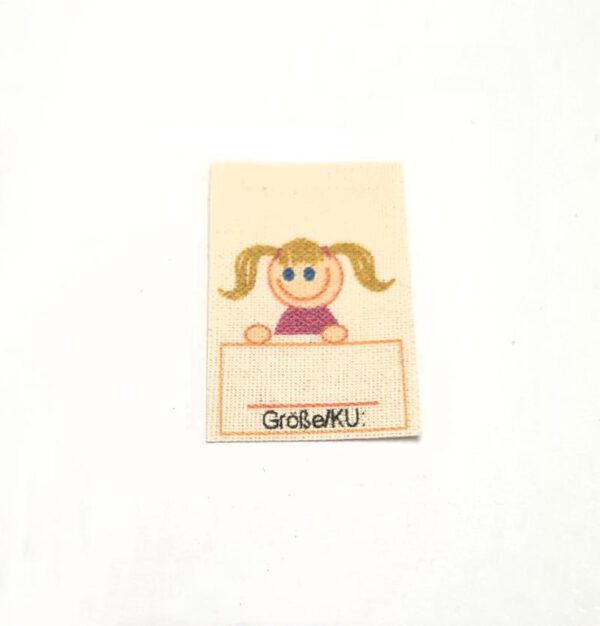 610- Universalgrößen für Kinderkleidung mit Mädchenmotiv 20St. zum Beschriften