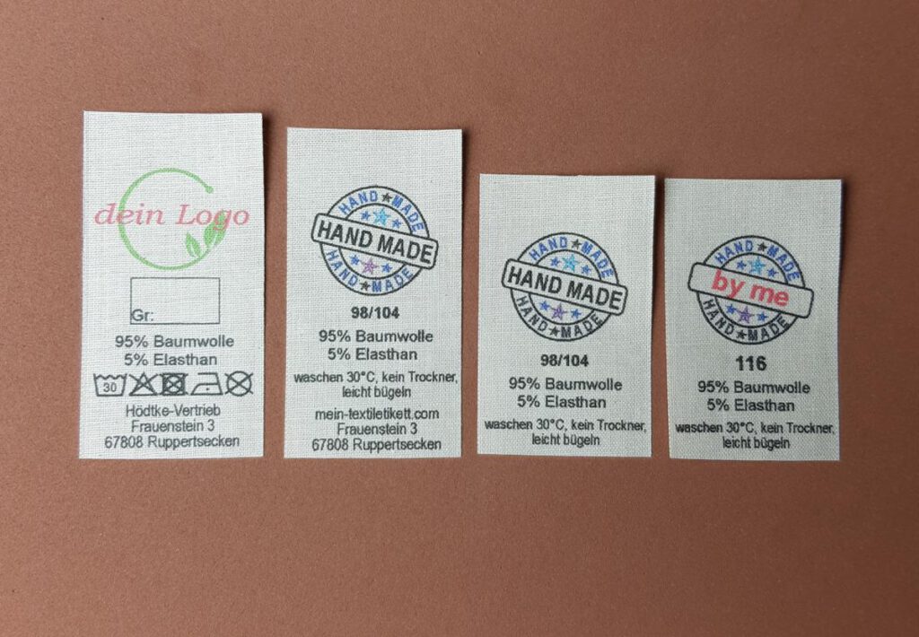 Label nach Wunsch auch auf Naturbaumwolle
