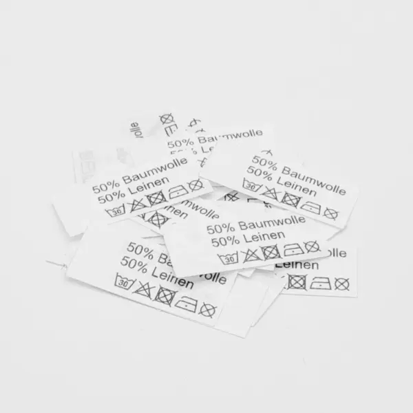 Textiletiketten 50 % Baumwolle 50% Leinen - 50 Stück