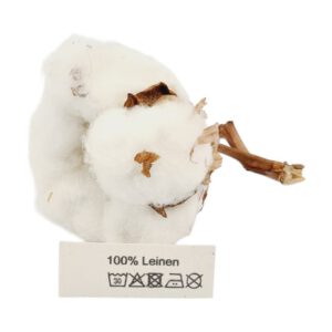 50 St. Textiletiketten aus Naturbaumwollband mit der Aufschrift 100% Leinen