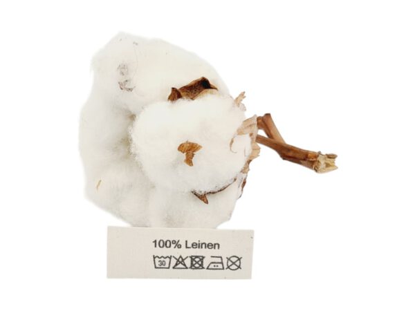 50 St. Textiletiketten aus Naturbaumwollband mit der Aufschrift 100% Leinen