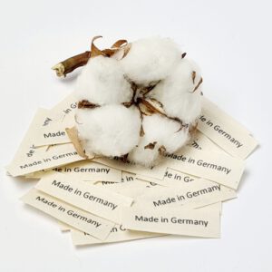 583-1 Textiletiketten aus Naturbaumwollband mit der Aufschrift “Made in Germany” 25 Stück