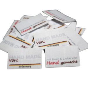 25 St. Textiletiketten mit Herz & Liebe