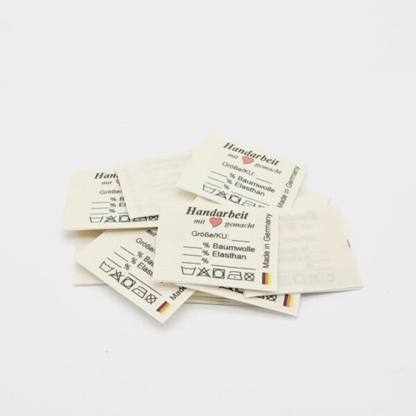 10 St. Textiletiketten Universal Mittelfalte