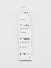 25  St. selbstklebende Textiletiketten Größe/KU und Preis zum selbst Ausfüllen