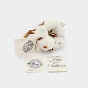 25 St. Textiletiketten Hand Made Universal  in englisch auf Naturbaumwollband