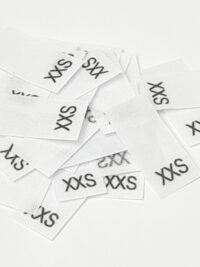 25 St. Größenetiketten XXS auf Mischband
