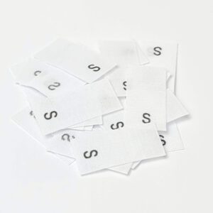 25 St. Textiletiketten  Größe S auf Mischband