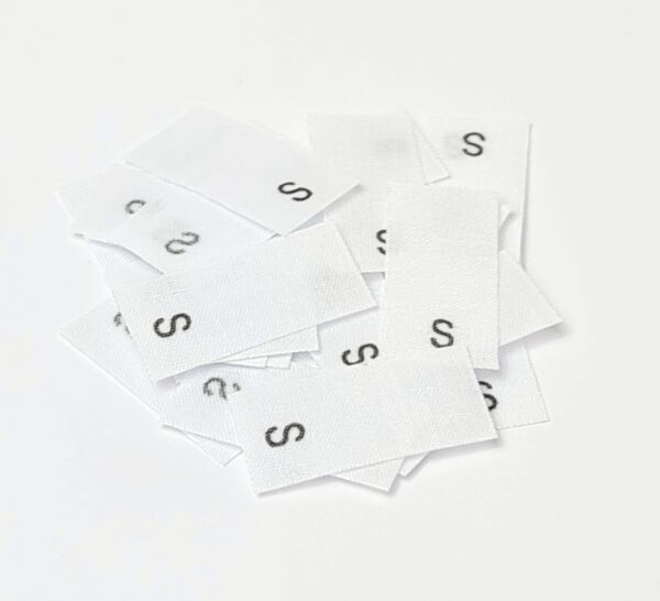 25 St. Textiletiketten  Größe S auf Mischband